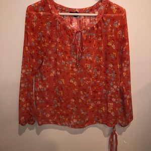Peach floral blouse